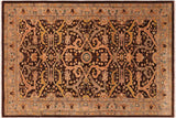 Classic Ziegler Patrick Brown Gray Hand-Knotted Wool Rug - 5'10'' x 8'8''
