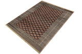 handmade Geometric Bokhara Black Light Brown Hand Knotted RECTANGLE 100% WOOL area rug 10x14