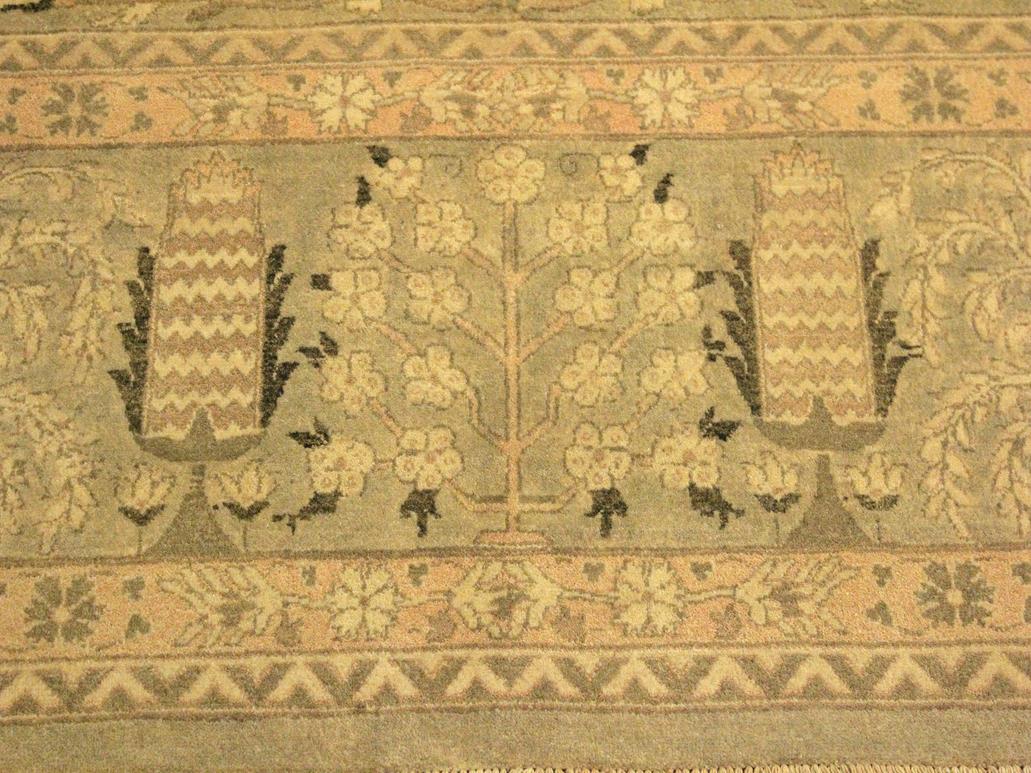 handmade Traditional Tajdar Taupe Green Hand Knotted RECTANGLE 100% WOOL area rug 9x12