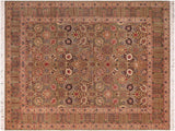 Tabriz Pak Persian Georgett Green/Beige Wool Rug - 8'0'' x 10'3''