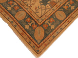handmade Traditional Antique Tan Green Hand Knotted RECTANGLE 100% WOOL area rug 7x10