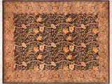 Dafodils Pak Persian Meg Black/Taupe Wool Rug - 6'1'' x 9'1''