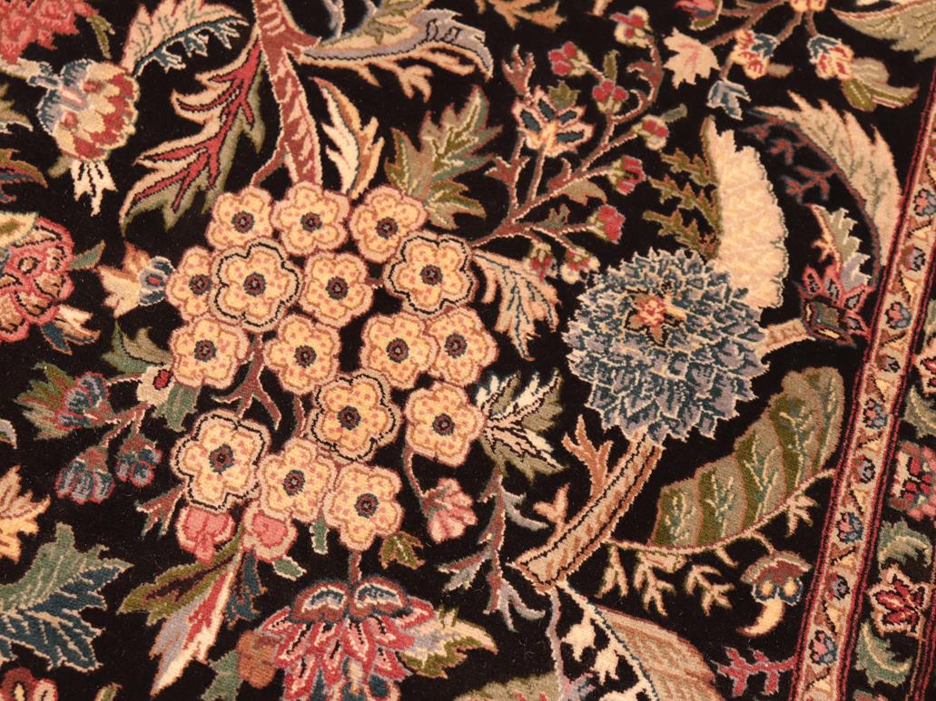 handmade Traditional Nagi Black Pink Hand Knotted RECTANGLE 100% WOOL area rug 6x9