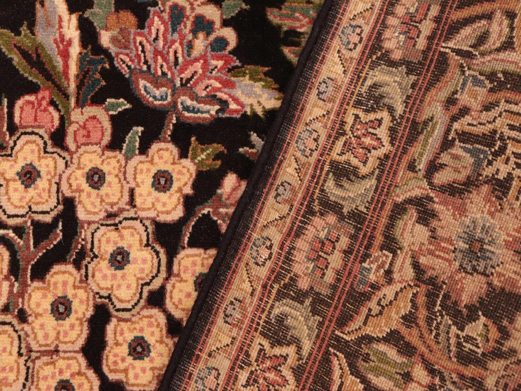 handmade Traditional Nagi Black Pink Hand Knotted RECTANGLE 100% WOOL area rug 6x9