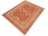 handmade Traditional Lahore Rust Beige Hand Knotted RECTANGLE 100% WOOL area rug 6x9