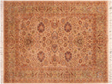 Pak Persian Nia Taupe/Green Wool Rug - 6'0'' x 8'7''