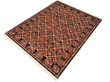 handmade Traditional Bakhtair Black Red Hand Knotted RECTANGLE 100% WOOL area rug 6x9
