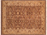 handmade Traditional Regular Brown Taupe Hand Knotted RECTANGLE 100% WOOL area rug 6x9