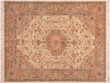 handmade Traditional Ghulasha If Beige Green Hand Knotted RECTANGLE 100% WOOL area rug 6x9