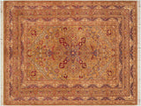 Pak Persian Fallon Brown/Gold Wool Rug - 6'1'' x 8'11''