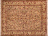 Agra Pak Persian Anthony Taupe/Green Wool Rug - 6'1'' x 9'3''