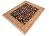 handmade Traditional Tabriz Black Tan Hand Knotted RECTANGLE 100% WOOL area rug 8x10