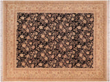 handmade Traditional Tabriz Black Tan Hand Knotted RECTANGLE 100% WOOL area rug 8x10