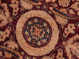 handmade Traditional Agra Tabriz Aubergine Blue Hand Knotted RECTANGLE 100% WOOL area rug 8x10
