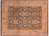 Antique Vegetable Dyed Agra Tabriz Blue/Tan Wool Rug - 8'1'' x 10'1''