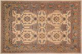 handmade Traditional Kafkaz Chobi Ziegler Beige Turquoise Hand Knotted RECTANGLE 100% WOOL area rug 9 x 11