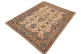 handmade Traditional Kafkaz Chobi Ziegler Beige Turquoise Hand Knotted RECTANGLE 100% WOOL area rug 9 x 11