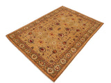 handmade Traditional Antique Gold Olive Green Hand Knotted RECTANGLE 100% WOOL area rug 9x12