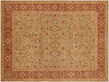 handmade Traditional Antique Lt. Green Lt. Brown Hand Knotted RECTANGLE 100% WOOL area rug 9x12