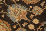 handmade Traditional Kafkaz Chobi Ziegler Charcoal Brown Hand Knotted RECTANGLE 100% WOOL area rug 9 x 11