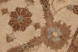 handmade Traditional Kafkaz Chobi Ziegler Beige Blue Hand Knotted RECTANGLE 100% WOOL area rug 9 x 13