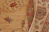 handmade Traditional Kafkaz Chobi Ziegler Tan Beige Hand Knotted RECTANGLE 100% WOOL area rug 9 x 12