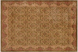 Classic Ziegler Lucina Green Brown Hand-Knotted Wool Rug - 9'0'' x 11'9''