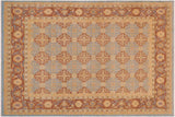 Oriental Ziegler Laila Blue Brown Hand-Knotted Wool Rug - 9'0'' x 12'0''