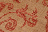 handmade Transitional Kafkaz Chobi Ziegler Tan Rust Hand Knotted RECTANGLE 100% WOOL area rug 9 x 12