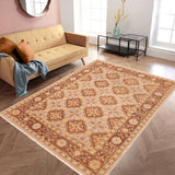 handmade Transitional Kafkaz Chobi Ziegler Beige Brown Hand Knotted RECTANGLE 100% WOOL area rug 6 x 9