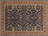 Antique Lavastone Low-Pile Vallie Blue/Red Wool Rug - 8'10'' x 11'9''