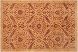 handmade Transitional Kafkaz Chobi Ziegler Gold Brown Hand Knotted RECTANGLE 100% WOOL area rug 6 x 9