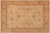 handmade Traditional Kafkaz Chobi Ziegler Tan Blue Hand Knotted RECTANGLE 100% WOOL area rug 9 x 11