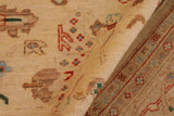 handmade Traditional Kafkaz Chobi Ziegler Tan Blue Hand Knotted RECTANGLE 100% WOOL area rug 9 x 11