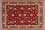 Classic Ziegler Vivien Red Blue Hand-Knotted Wool Rug - 8'0'' x 10'0''