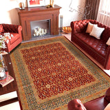 handmade Transitional Kafkaz Chobi Ziegler Rust Blue Hand Knotted RECTANGLE 100% WOOL area rug 8 x 10