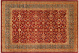 Shabby Chic Ziegler Pearle Rust Blue Hand-Knotted Wool Rug - 8'1'' x 10'1''