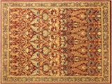Turkish Knotted Istanbul Loyce Red/Red Wool Rug - 9'0'' x 11'9''