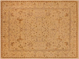 Antique Lavastone Low-Pile Edra Tan/Brown Wool Rug - 9'9'' x 13'7''
