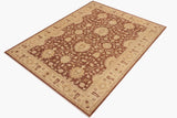 handmade Traditional Kafkaz Chobi Ziegler Brown Tan Hand Knotted RECTANGLE 100% WOOL area rug 10 x 14