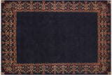 Eclectic Ziegler Florinda Blue Red Hand-Knotted Wool Rug - 9'3'' x 12'4''