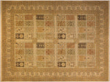 Turkish Knotted Istanbul Burma Gold/Gold Wool Rug - 10'1'' x 13'10''