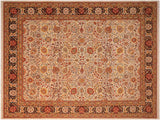 Turkish Knotted Istanbul Shavon Gray/Brown Wool Rug - 8'2'' x 10'7''