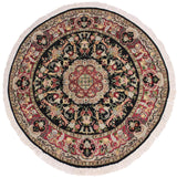 handmade Traditional Anarlaki Black Pink Hand Knotted ROUND 100% WOOL area rug 6x6