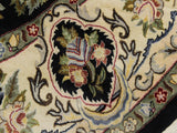 handmade Traditional Anarlaki Black Beige Hand Knotted ROUND 100% WOOL area rug 8x8
