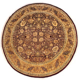 Antique Vegetable Dyed Agra Tabriz Michiko Red/Tan Wool Round - 10'1'' x 10'1''