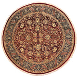 handmade Traditional Kashan Red Blue Hand Knotted ROUND 100% WOOL area rug 8x8