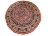 handmade Traditional Bakhtair Pink Beige Hand Knotted ROUND 100% WOOL area rug 10x10