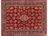 handmade Traditional Sarook Red Blue Hand Knotted RECTANGLE 100% WOOL area rug 6x9
