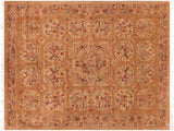 Pak Persian Jina Taupe/Green Wool Rug - 6'1'' x 9'0''
